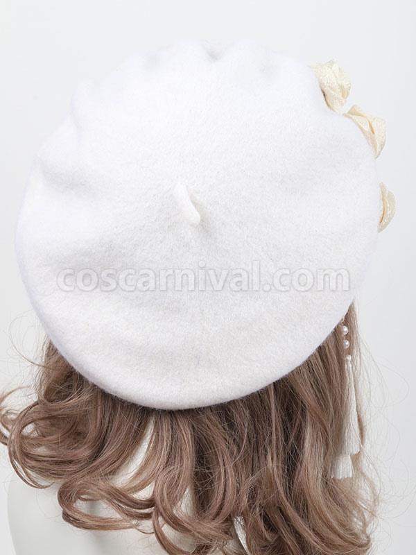 Sweet Lolita Hat Flowers Accessory White Lolita Accessories coscarnival