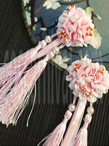 Chinese Style Lolita Headpieces Fringe Flowers Beaded Qi Lolita Accessories coscarnival