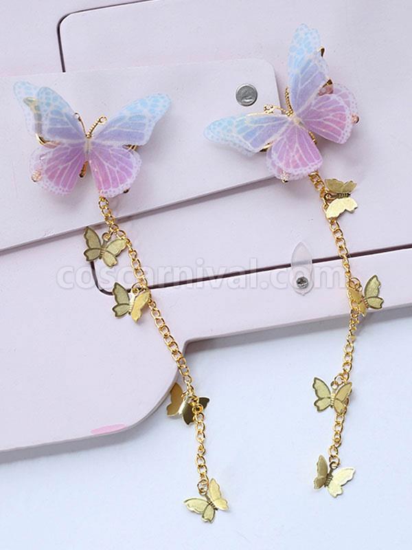 Chinese Style Lolita Headwear Chains Butterfly Han Lolita Hai Accessories coscarnival