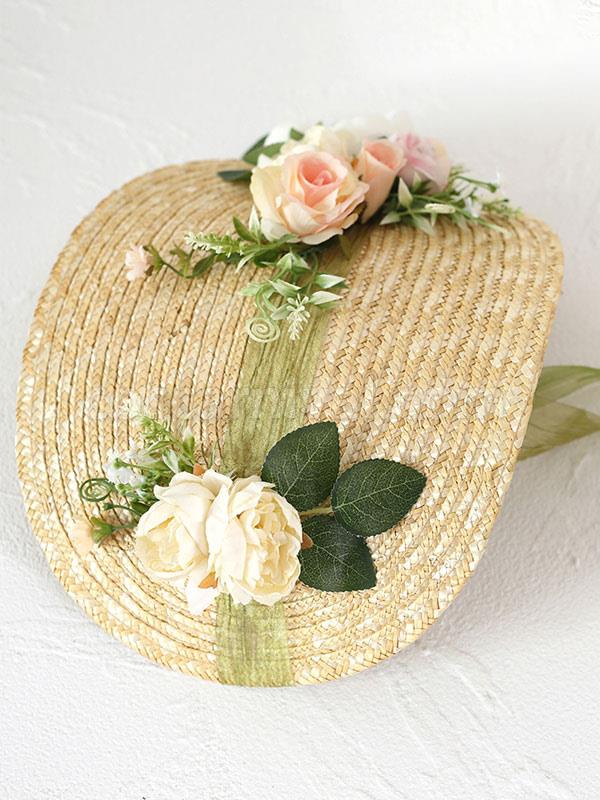 ROCOCO Style Lolita Hat Light Brown Flowers Accessory Lolita Accessories coscarnival