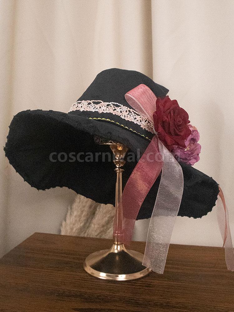 Gothic Lolita Hat Accessory Polyester Black Lolita Accessories coscarnival