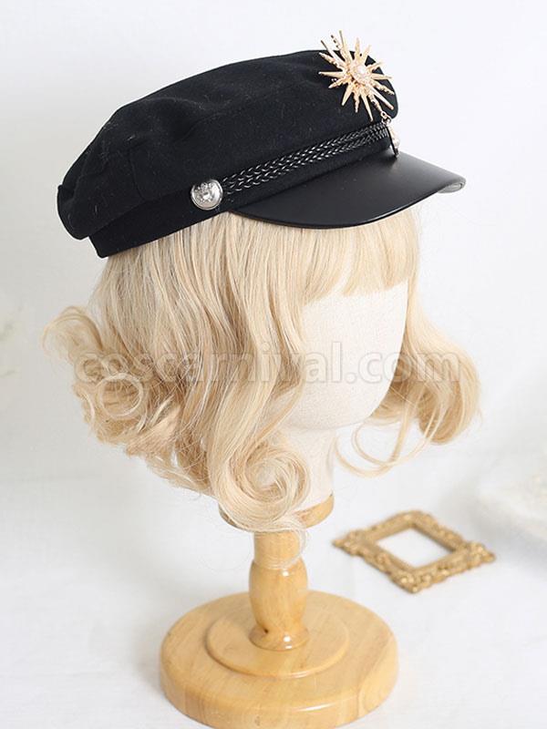 Blond Lolita Hat Metallic Polyester Women Lolita Accessories coscarnival