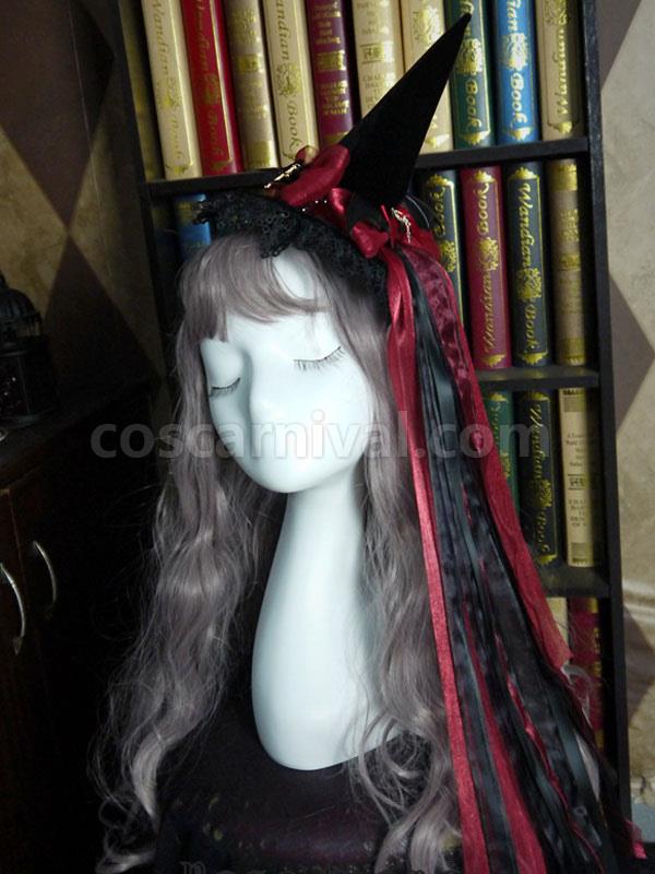 Black Lolita Hat Witch Hat Lace?Bow Polyester Lolita Accessories coscarnival