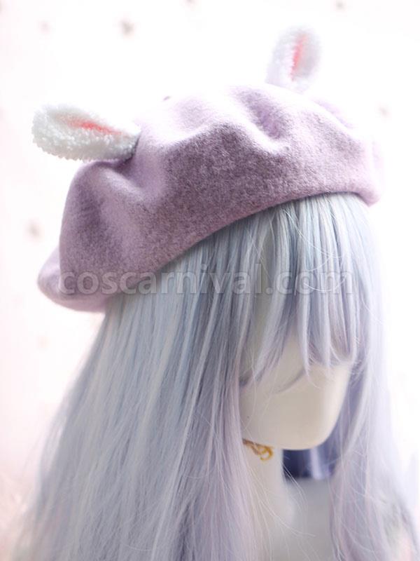 Sweet Lolita Hat Wool Pom Pom Bunny Ear Lolita Beret coscarnival