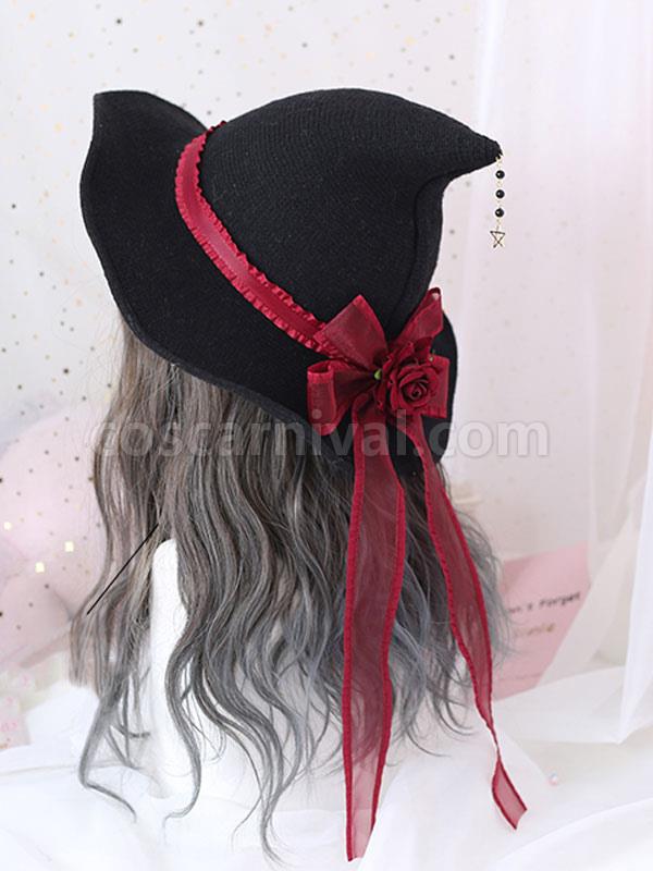 Gothic Lolita Hat Rose?Bows Pattern Polyester Black Lolita Hat Lolita Accessories coscarnival