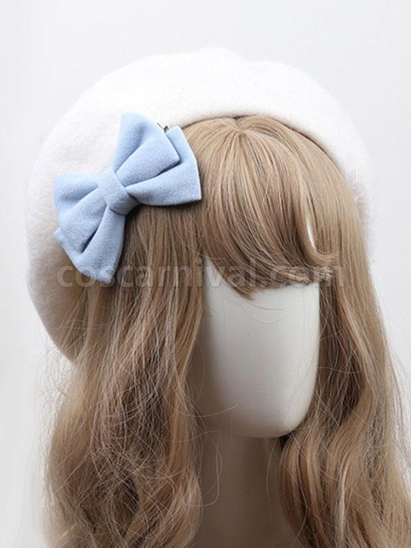 ROCOCO Style Lolita Hat Light Sky Blue Bows Accessory Lolita Accessories coscarnival