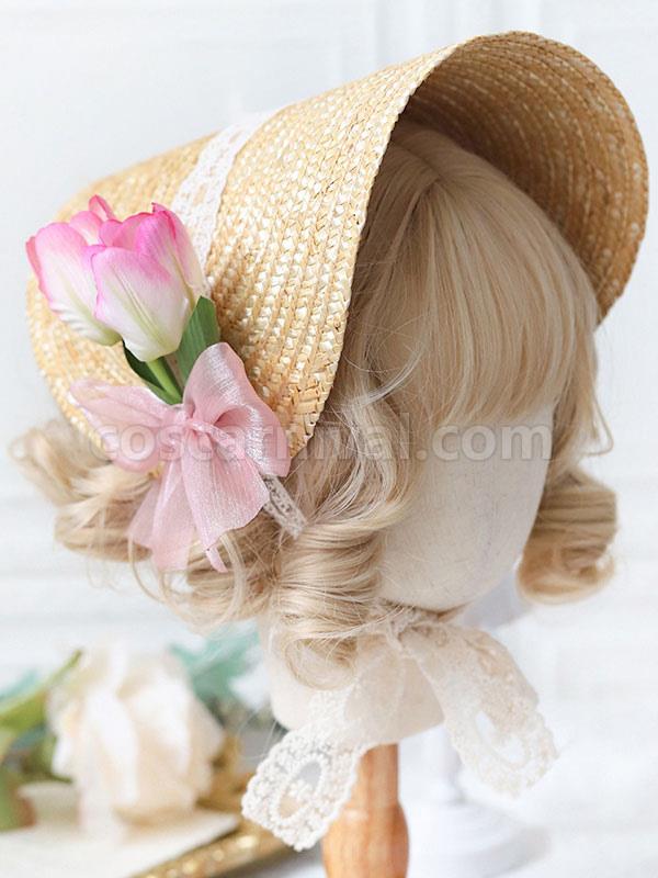 Sweet Lolita Hat Flowers?Lace Accessory Apricot Lolita Accessories coscarnival