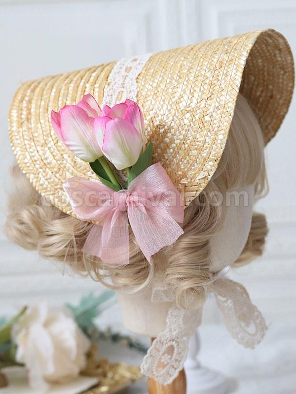 Sweet Lolita Hat Flowers?Lace Accessory Apricot Lolita Accessories coscarnival