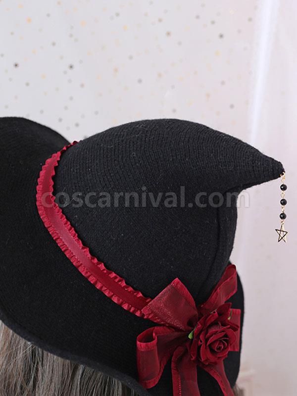 Gothic Lolita Hat Rose?Bows Pattern Polyester Black Lolita Hat Lolita Accessories coscarnival