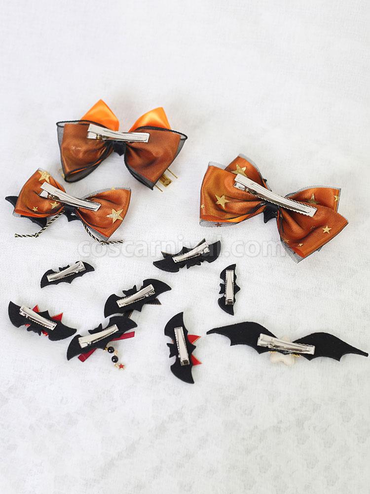 Sweet Lolita Orange Bows Polyester Fiber Miscellaneous Lolita Accessories coscarnival