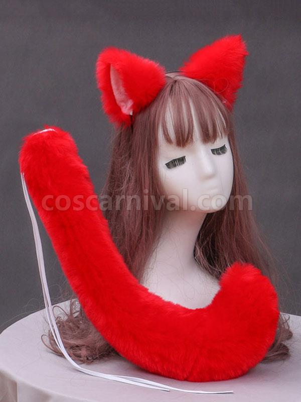 Sweet Lolita Accessories White Cats Ears Tail 2-Pieces Set Lolita Accessory Outfits coscarnival