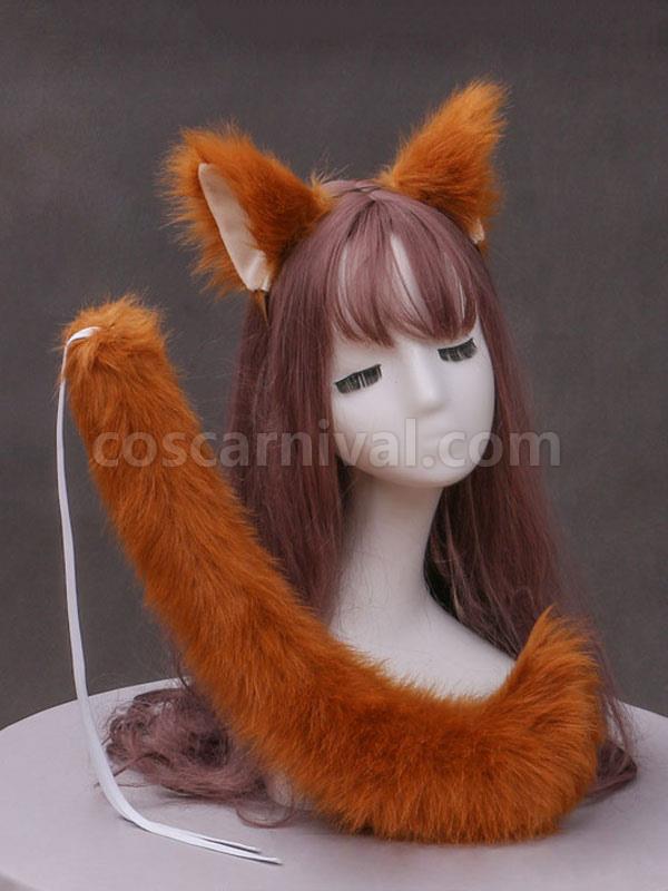 Sweet Lolita Accessories White Cats Ears Tail 2-Pieces Set Lolita Accessory Outfits coscarnival