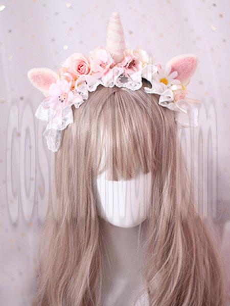 Sweet Lolita Hair Clasp Ruffle Flower Lace Bow Lolita Hair Accessory coscarnival