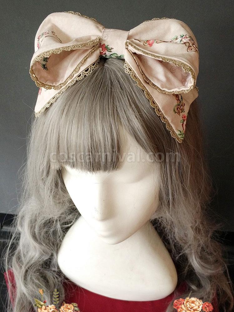Sweet Lolita Hair Accessory Infanta Bow Print Lolita Hair Band coscarnival