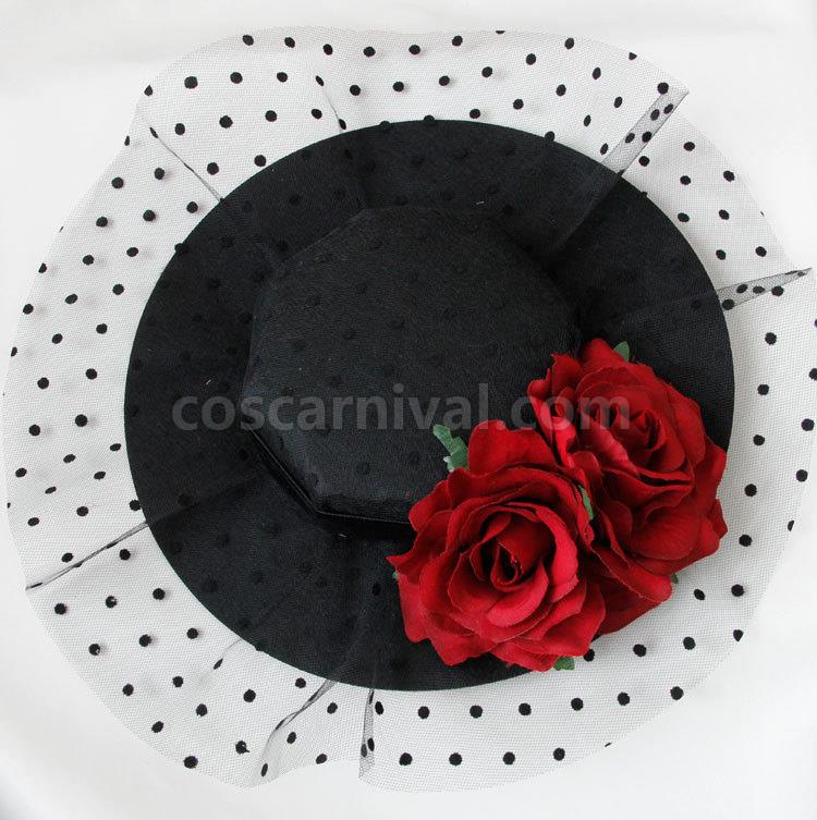 Gothic Lolita Headdress Flower Corduroy Black Lolita Veil coscarnival