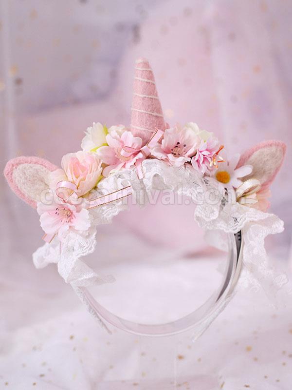 Sweet Lolita Hair Clasp Ruffle Flower Lace Bow Lolita Hair Accessory coscarnival