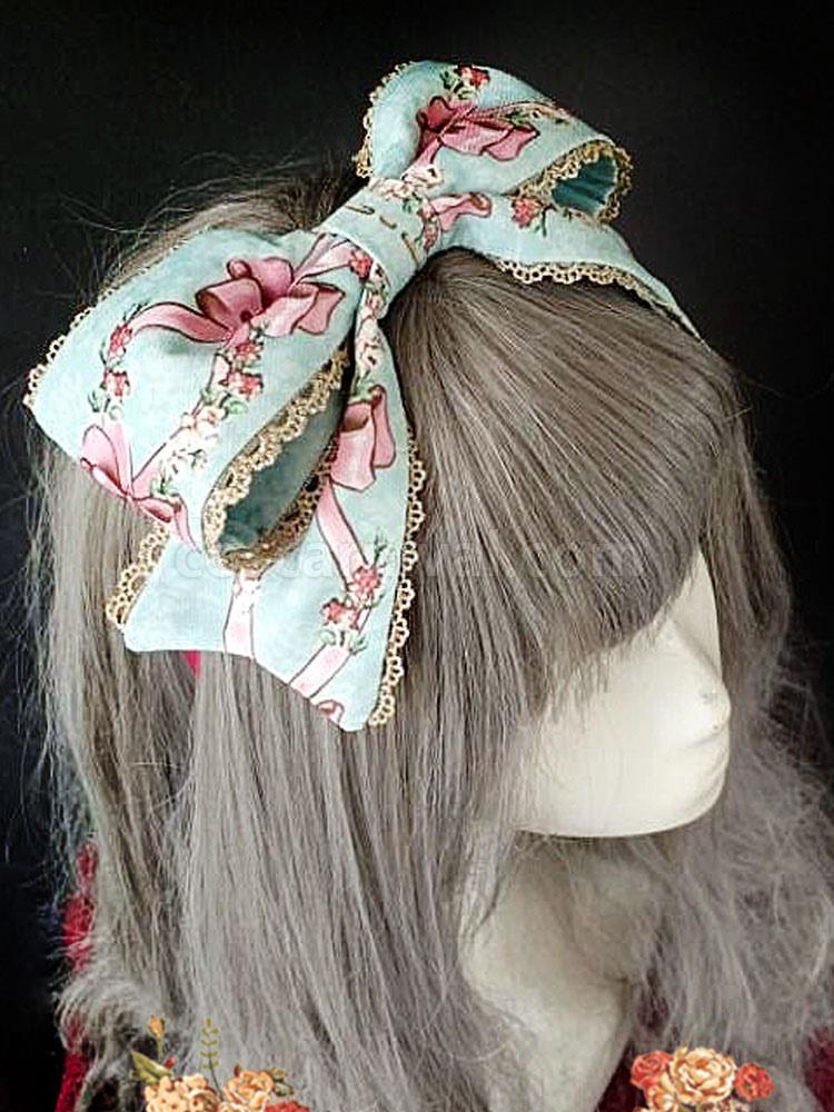 Sweet Lolita Hair Accessory Infanta Bow Print Lolita Hair Band coscarnival