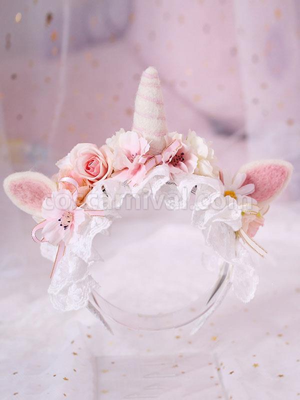 Sweet Lolita Hair Clasp Ruffle Flower Lace Bow Lolita Hair Accessory coscarnival