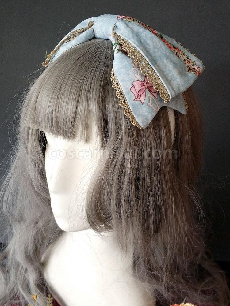 Sweet Lolita Hair Accessory Infanta Bow Print Lolita Hair Band coscarnival