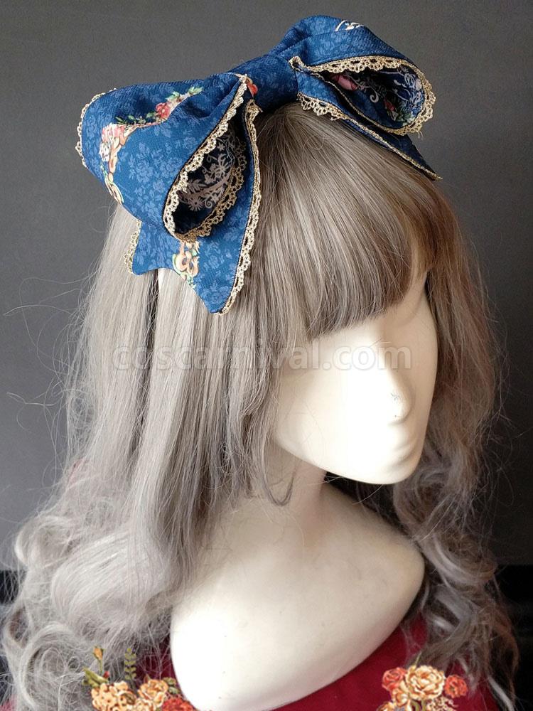 Sweet Lolita Hair Accessory Infanta Bow Print Lolita Hair Band coscarnival