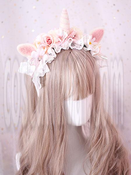 Sweet Lolita Hair Clasp Ruffle Flower Lace Bow Lolita Hair Accessory coscarnival