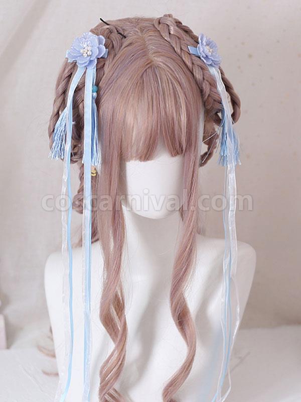 Chinese Style Lolita Headdress Flowers Tassel Headwear Han Lolita Accessories coscarnival