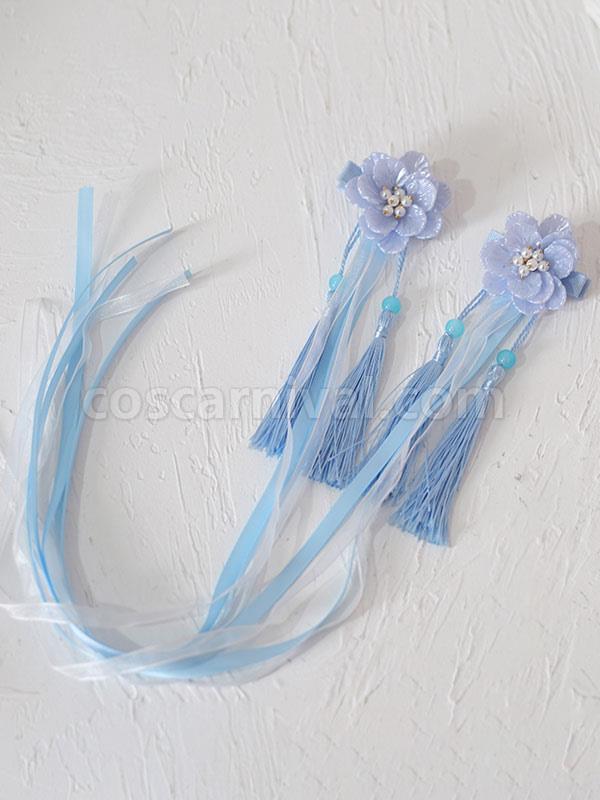 Chinese Style Lolita Headdress Flowers Tassel Headwear Han Lolita Accessories coscarnival