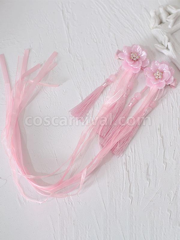 Chinese Style Lolita Headdress Flowers Tassel Headwear Han Lolita Accessories coscarnival
