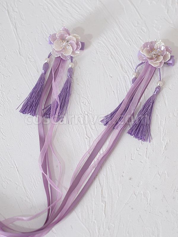 Chinese Style Lolita Headdress Flowers Tassel Headwear Han Lolita Accessories coscarnival