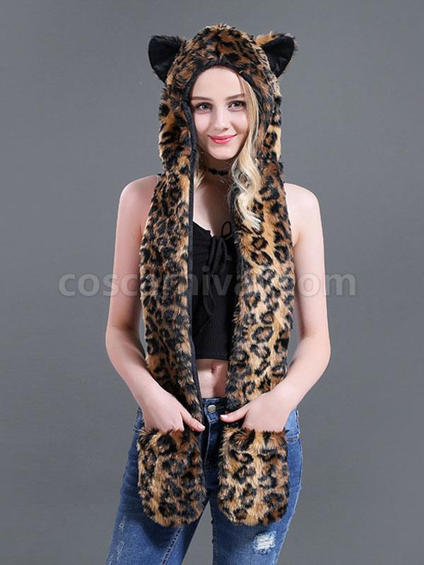 Fur Hat For Women Polyester Hat White Scarf Costume Accessories coscarnival