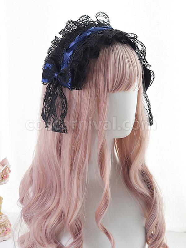 Gothic Lolita Headdress Lace Bow Lolita Headband coscarnival