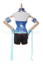 Blue cosplay costume from Pokémon, back view