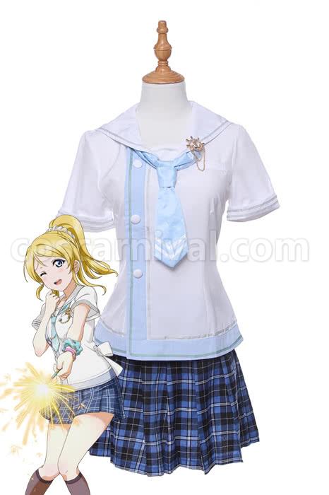Love Live!! Ayase Eli Daily Sailor Uniform Dresses Skirts Cosplay Costume coscarnival