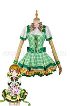 Love Live Bouquet Awaken Koizumi Hanayo Green Dress Cosplay Costume, front view