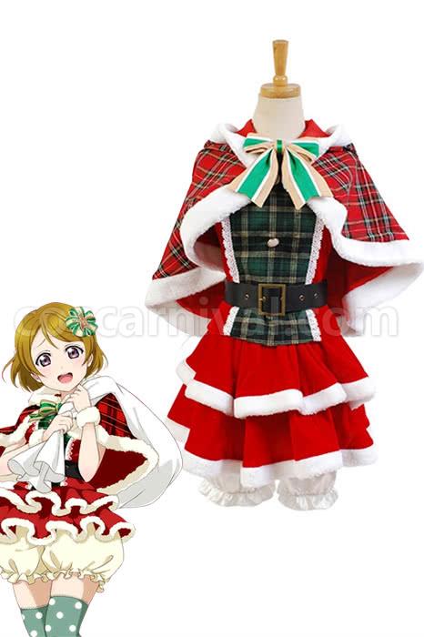 Love Live Koizumi Hanayo Christmas Dresses Cosplay Costume, front view