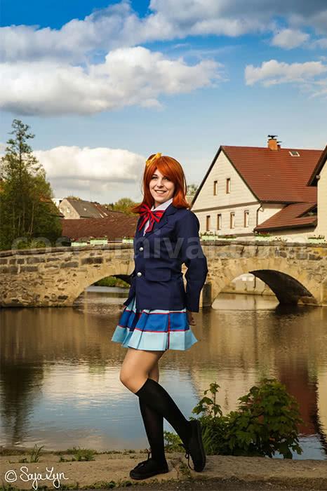 Love Live Kousaka Honoka Three Color Bow-kont Cosplay Costume coscarnival