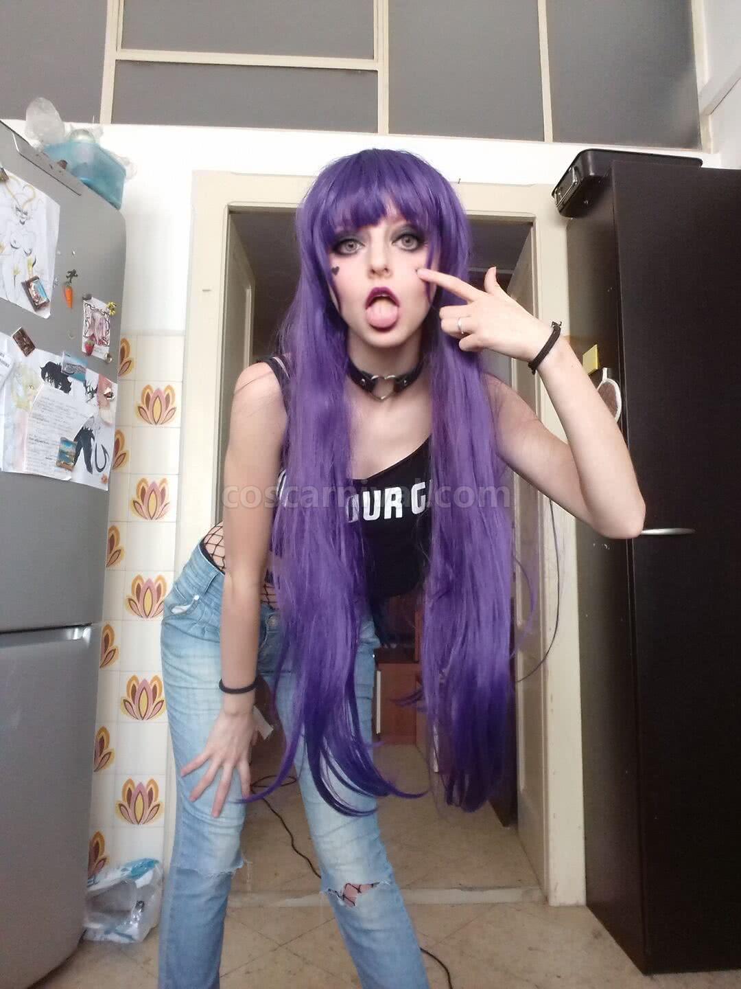 Love Live! Little Devil Awaken Nozomi Tojo Long Curly Purple ML235 Cosplay Costume coscarnival