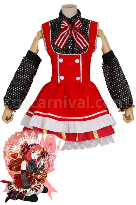 Love Live! Nishikino Maki Red Lovely Cosplay Costume coscarnival