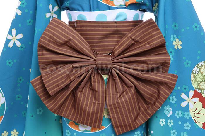 Love Live! Rin Hoshizora Blue Kimono Cosplay Costume coscarnival