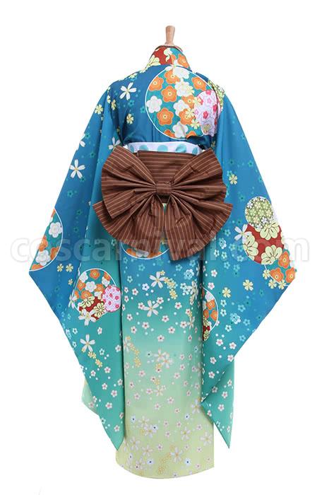 Love Live! Rin Hoshizora Blue Kimono Cosplay Costume coscarnival