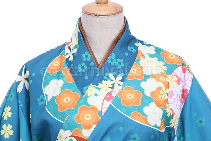 Love Live! Rin Hoshizora Blue Kimono Cosplay Costume coscarnival