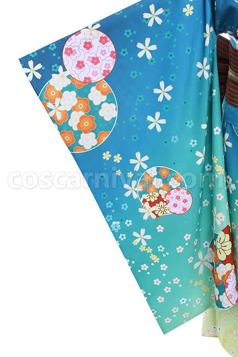 Love Live! Rin Hoshizora Blue Kimono Cosplay Costume coscarnival