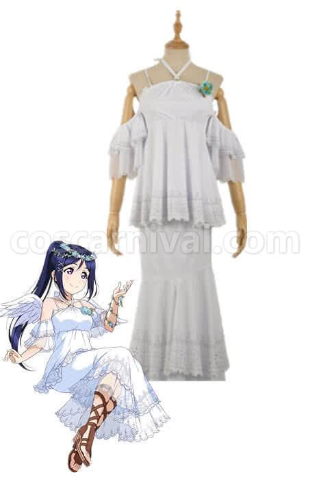 Love Live Sunshine Angel Aqours Unawaken Kanan Matsuura White Dress Cosplay Costume coscarnival