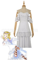Love Live Sunshine Angel Aqours Unawaken Mari Ohara White Dress Cosplay Costume, front view