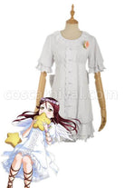 Love Live Sunshine Angel Aqours Unawaken Riko Sakurauchi White Dress Cosplay Costume, front view