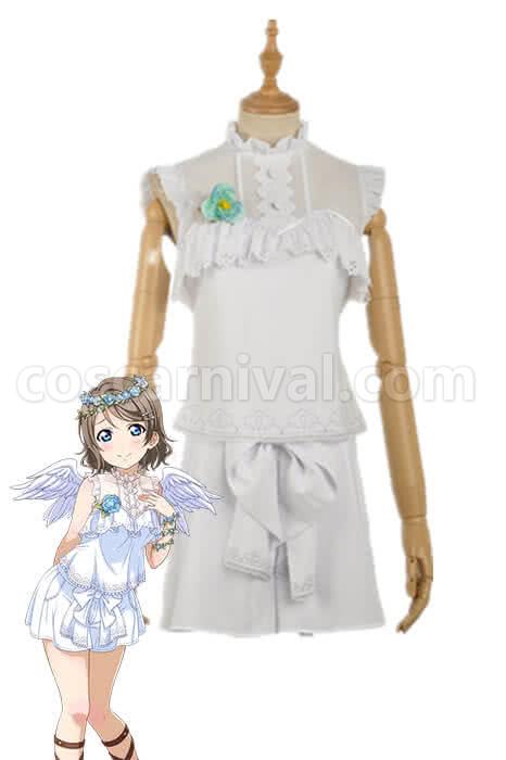 Love Live Sunshine Angel Aqours Unawaken You Watanabe White Dress Cosplay Costume coscarnival