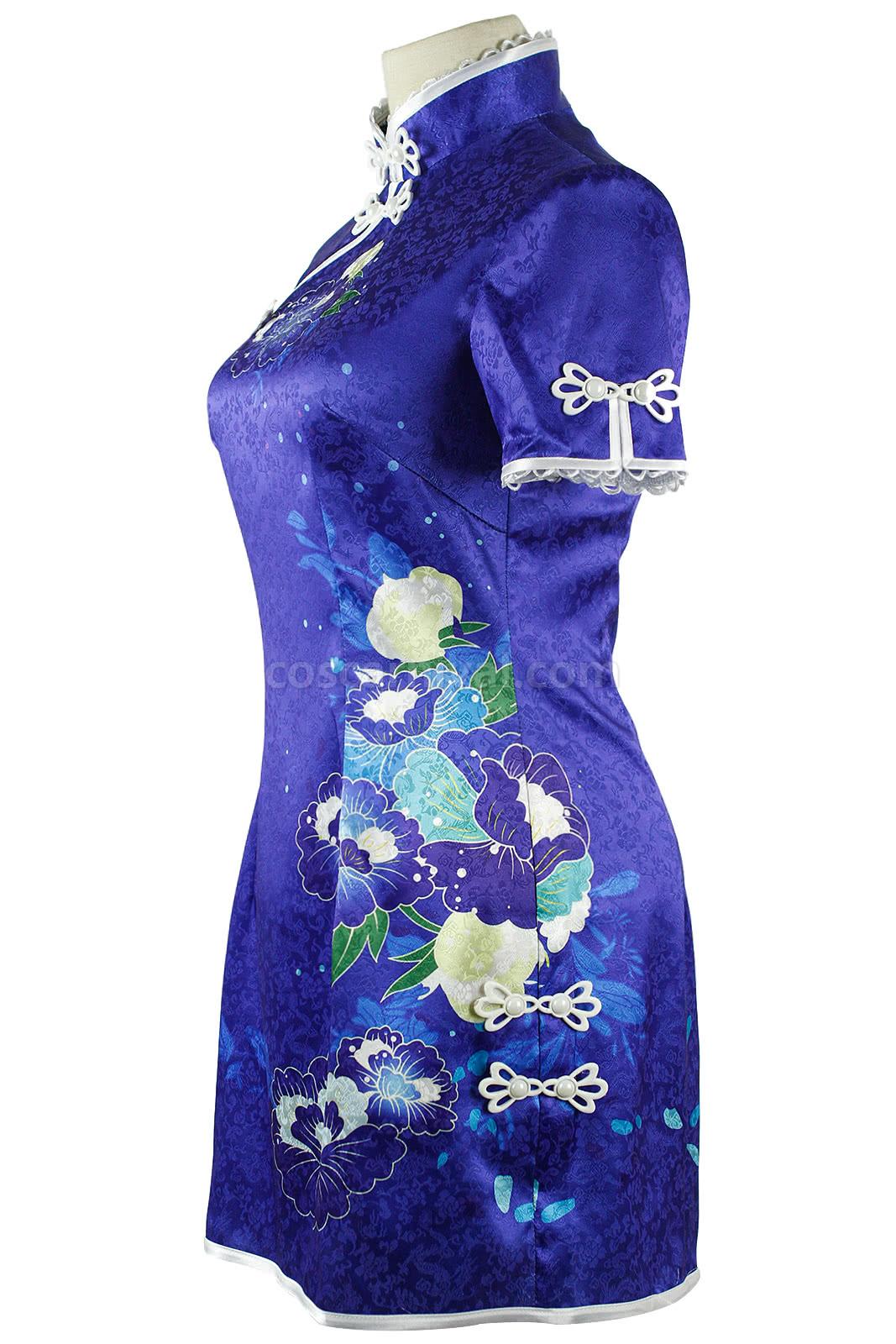 Love Live! Umi Sonoda Blue Printing Qipao Cosplay Costume coscarnival