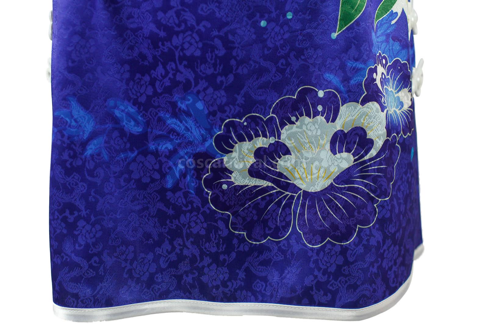 Love Live! Umi Sonoda Blue Printing Qipao Cosplay Costume coscarnival