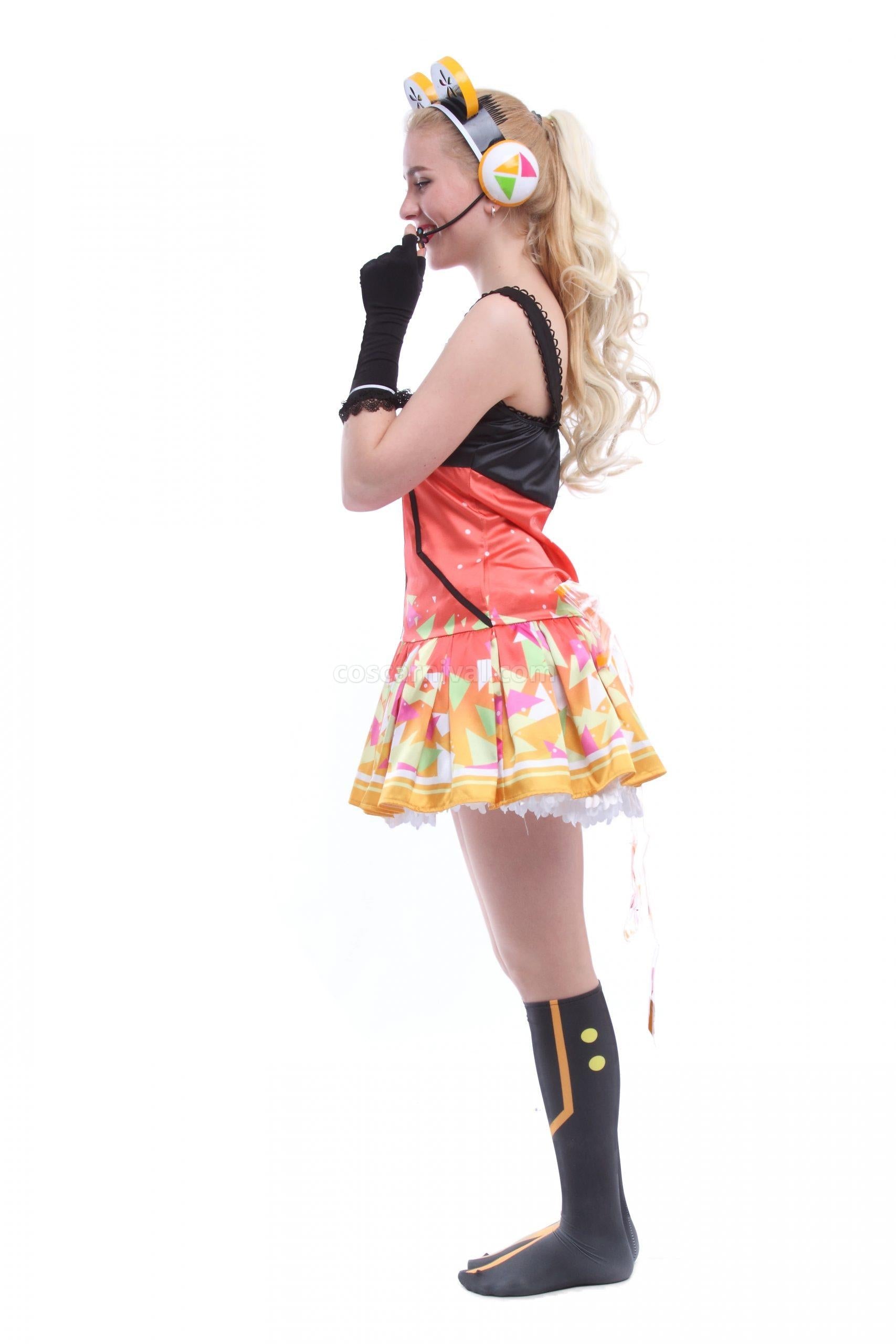 Love Live! Video Awaken Honoka Kosaka Orange Dresses Cosplay Costume coscarnival