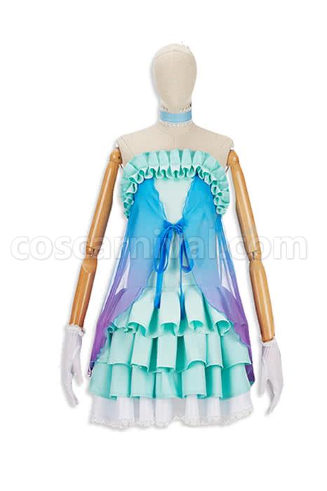 Love Live! Yume No Tobira Maki Nishikino Green Coaplay Dress Cosplay Costume coscarnival